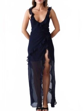 NWT Rumored Navy Blue Ruffle Dress